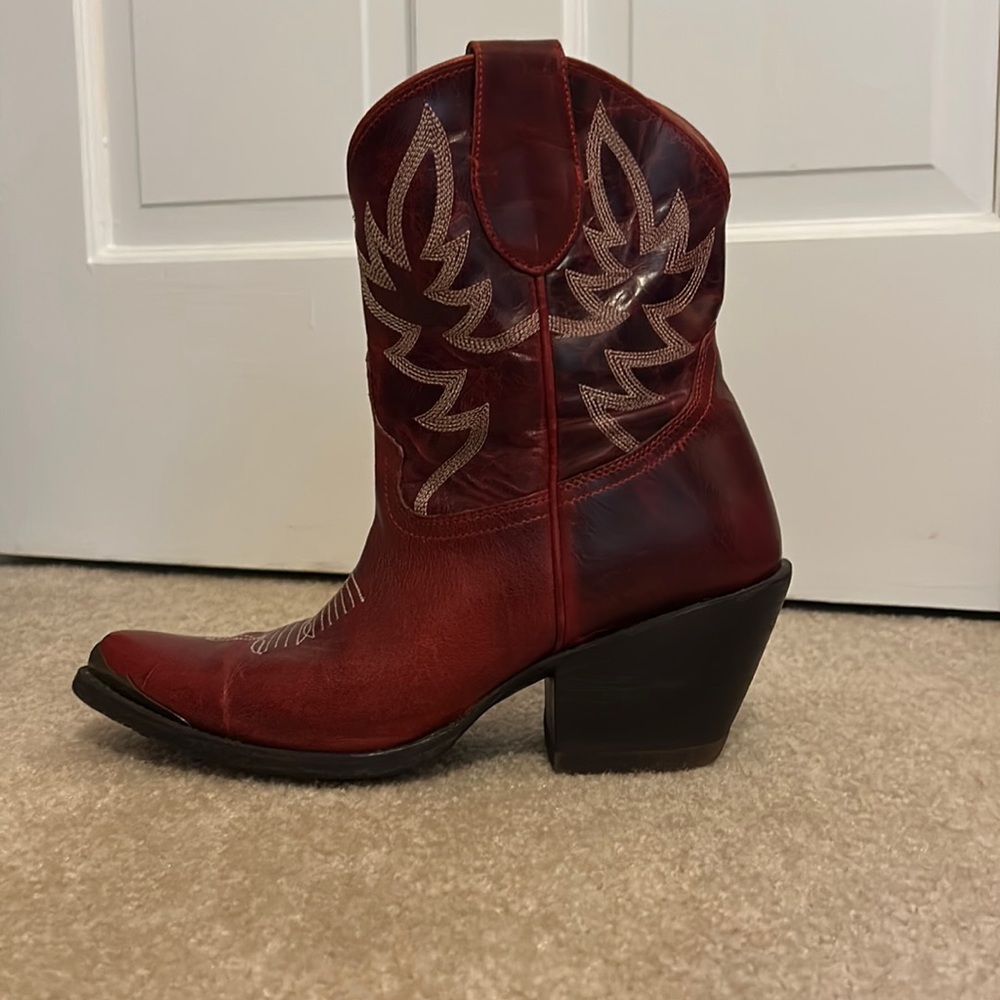 Miranda Lambert Igyllwood red ankle bootie